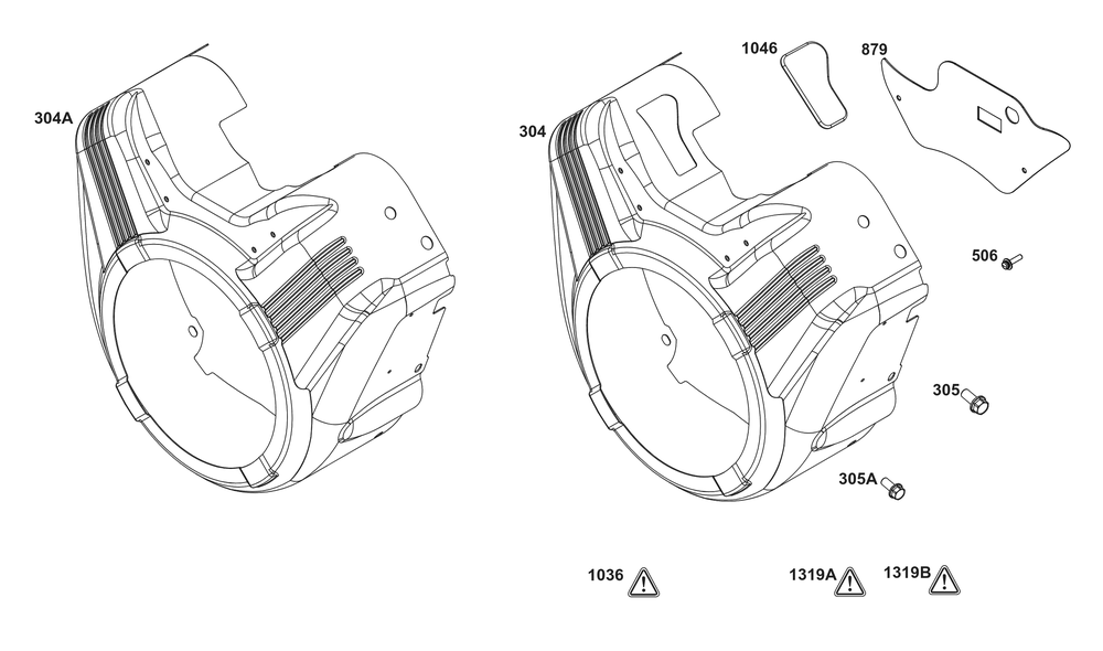 Blower Housing Group Diagram and Parts List for 356447-0646-F1 200000 - 399999 Briggs and Stratton Engine
